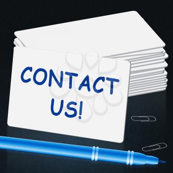 Contact Us Card Meaning Customer Service 3d Illustration