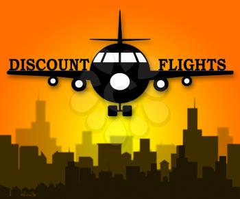 Discount Flights Plane Means Flight Sale 3d Illustration