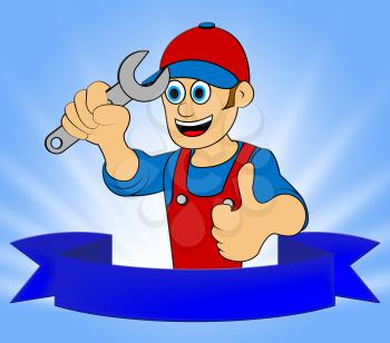 Handyman Repair Displaying Home Repairman 3d Illustration