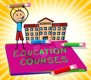 Education Courses Paper Displays Course 3d Illustration