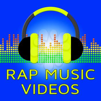 Rap Music Videos Earphones Means Spoken Songs 3d Illustration