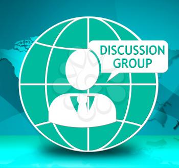 Discussion Group Icon Showing Community Forum 3d Illustration