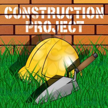Construction Project Builders Hat Represents Building Venture 3d Illustration