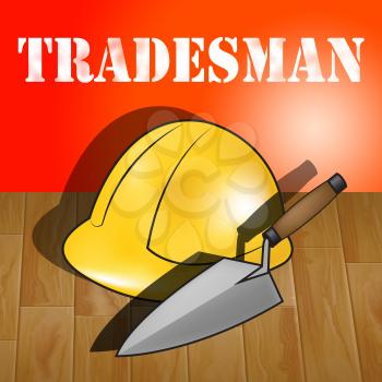Building Tradesman Builders Hat Represents Home Improvement 3d Illustration