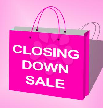 Closing Down Sale Bag Shows Closing Bargains 3d Illustration