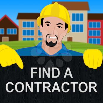 Find A Contractor Showing Finding Builder 3d Illustration