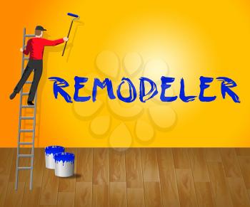House Remodeler Showing Remodeling House 3d Illustration