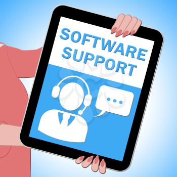 Software Support Tablet Shows Online Assistance 3d ILlustration