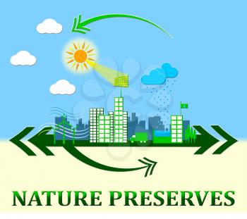 Nature Preserves Town Showing Eco Conservation 3d Illustration