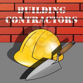 Building Contractors Builder Hat Showing Real Estate Builder 3d Illustration