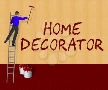 Home Decorator Shows House Painting 3d Illustration