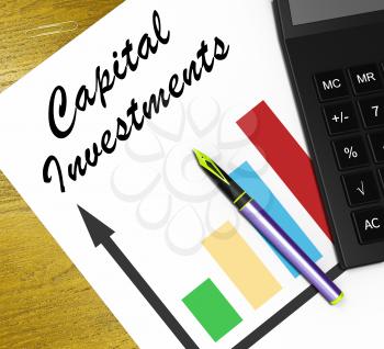 Capital Investments Graph Means Equity Investment 3d Illustration