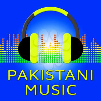 Pakistani Music Earphones Means Pakistan Songs 3d Illustration