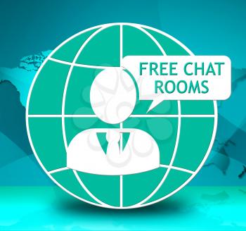 Free Chat Rooms Shows Internet Messages 3d Illustration
