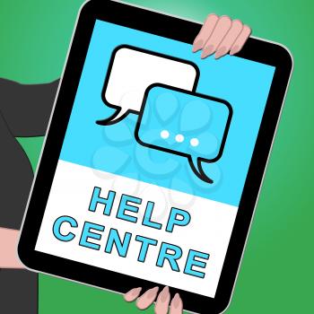 Help Centre Tablet Shows Faq Advice 3d Illustration