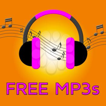 Free Mp3s Earphones Denotes Download Soundtracks 3d Illustration