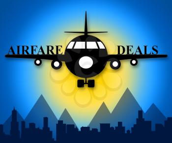 Airfare Deals Plane Means Airplane Sale 3d Illustration