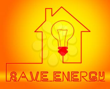 Save Energy Bulb Shows Reduce Electric 3d Illustration