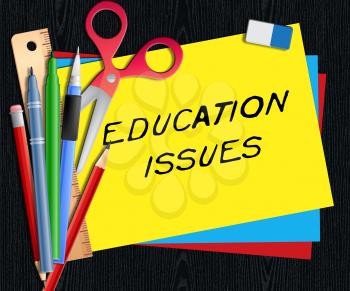 Education Issues Representing Studying Concerns 3d Illustration
