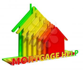 Mortgage Help Eco House Means Real Estate 3d Illustration