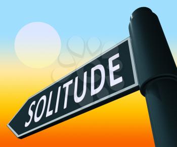 Solitude Road Sign Displaying Alone And Lost 3d Illustration