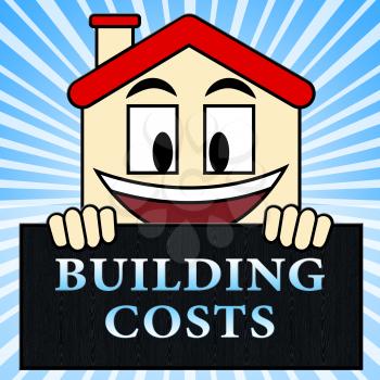 Building Costs Showing House Construction 3d Illustration