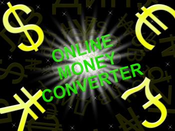 Online Money Converter Symbols Means Converting Cash 3d Illustration