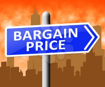 Bargain Price Sign Showing Internet Deal 3d Illustration