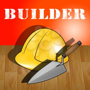 House Builders Builders Hat Representing Real Estate 3d Illustration