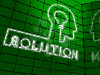 Solution Brain Representing Solving Successful And Resolution 3d Illustration