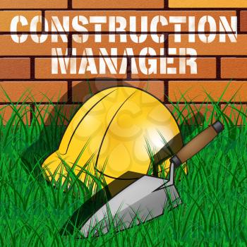 Construction Manager Builders Hat Shows Building Foreman 3d Illustration