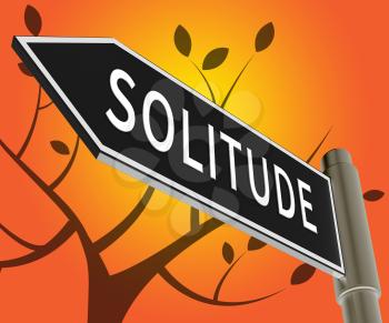 Solitude Road Sign Means Alone And Lost 3d Illustration