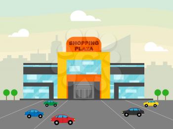 Shopping Plaza Store Meaning Retail Sales 3d Illustration