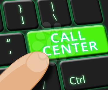 Call Center Key Showing Customer service 3d ILlustration
