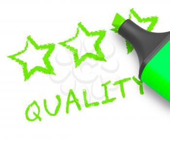 Quality Stars Displays Approval Survey 3d Illustration
