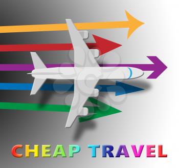 Cheap Travel Plane Representing Low Cost 3d Illustration