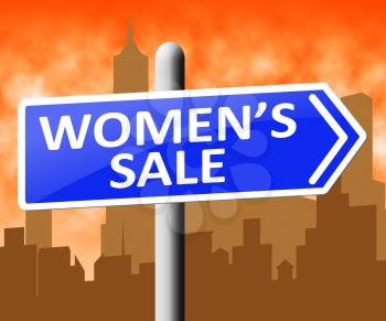 Womens Sale Sign Shows Retail Promotion 3d Illustration