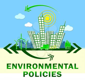 Environmantal Policies Town Showing Environment Guide 3d Illustration