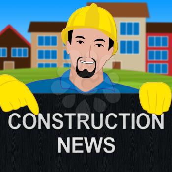 Construction News Sign Meaning Information 3d Illustration