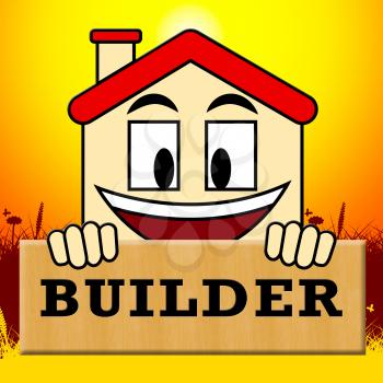 House Builders Indicating Real Estate 3d Illustration