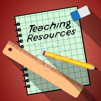 Teaching Resources Notebook Represents Classroom Materials 3d Illustration