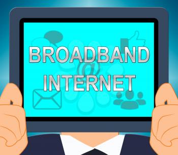 Broadband  Internet Showing Fast Speed 3d Illustration