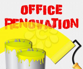 Office Renovation Paint Displays Company Upgrading 3d Illustration