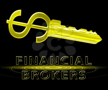 Financial Brokers Dollar Key Means Agent Broker 3d Illustration