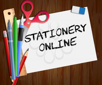 Stationery Online Paper Showing Web Supplies 3d Illustration