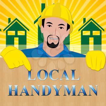 Local Handyman Shows Neighborhood Builder 3d Illustration
