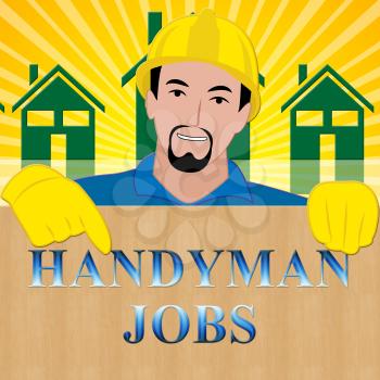 Handyman Jobs Shows House Repair 3d Illustration