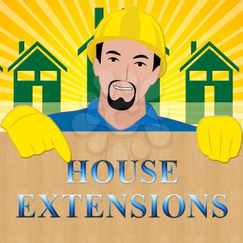 House Extensions Meaning Extend Home 3d Illustration 