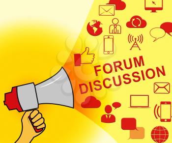 Forum Discussion Icons Represents Community 3d Illustration