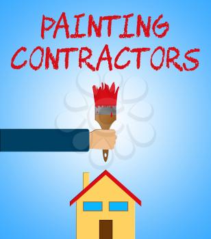 Painting Contractors Paintbrush Meaning Paint Contract 3d Illustration